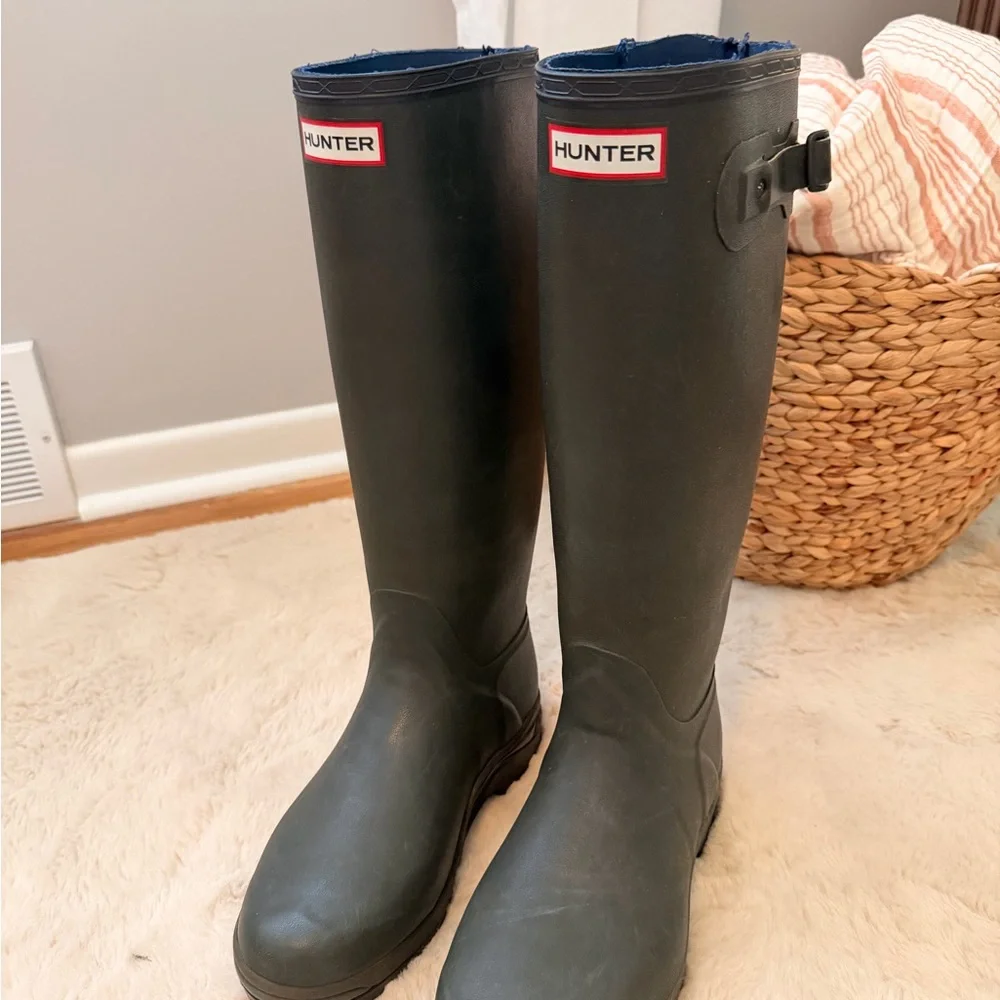 Hunter Rain Boots Black - Waterproof Rubber
